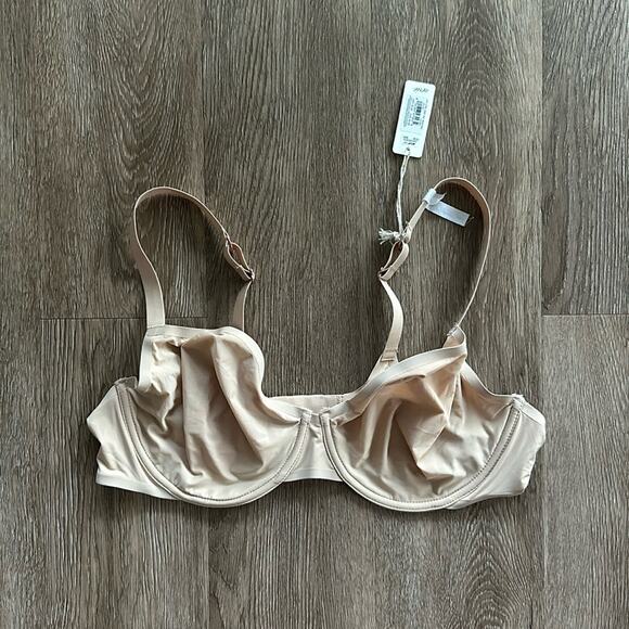 NWT Aerie Smoothez Mesh Unlined Bra Sand 40C Full Coverage - Picture 1 of 4